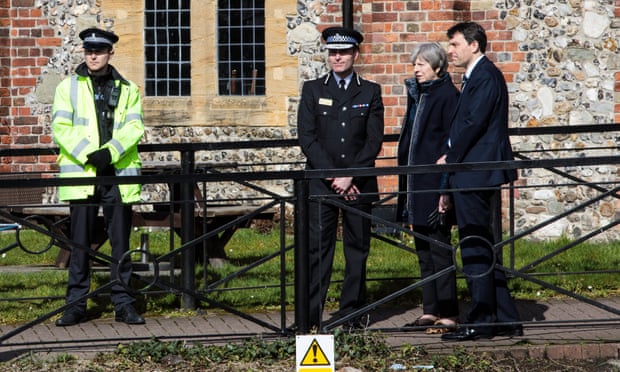 Glen with Theresa May during her visit to Salisbury.