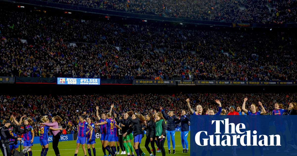 Barcelona v Real Madrid sets record attendance for women’s club football game – video