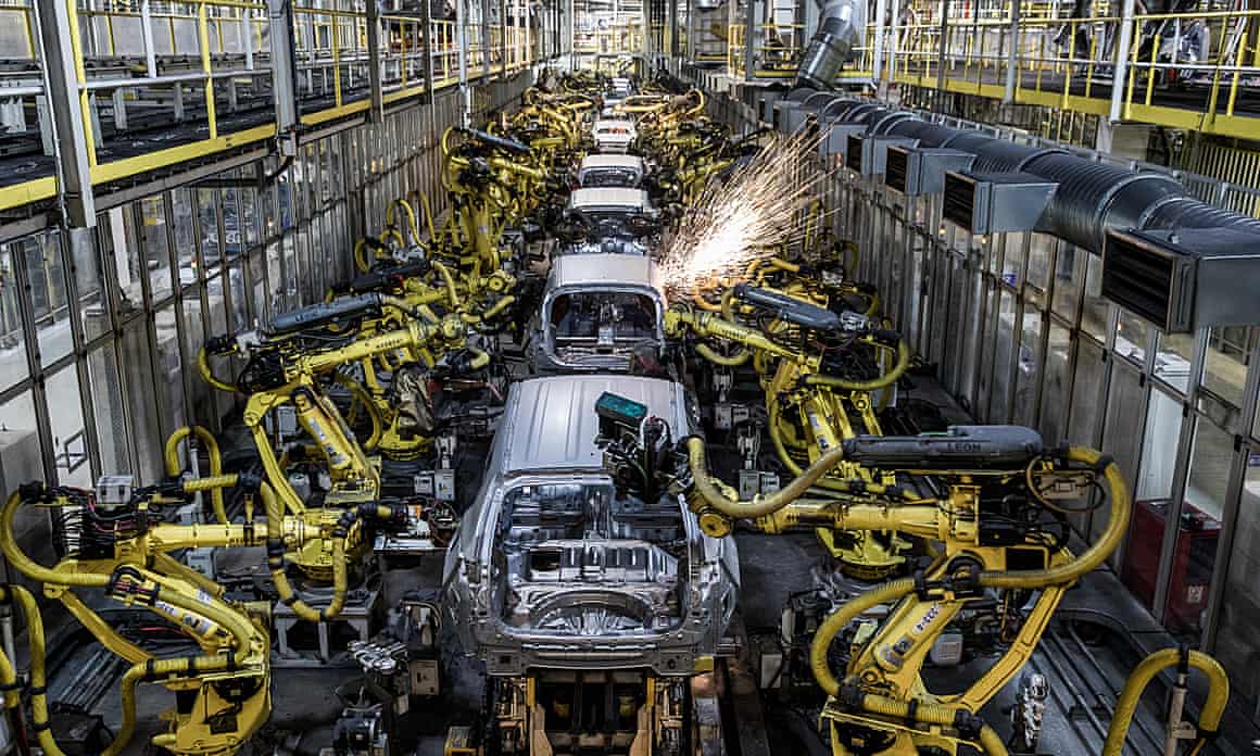 Robots on a SUV assembly line