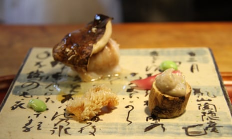 A Mushroom dish at Tempura Matsu, Kyoto