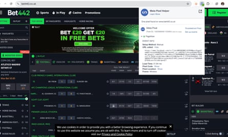 A homepage from Bet442