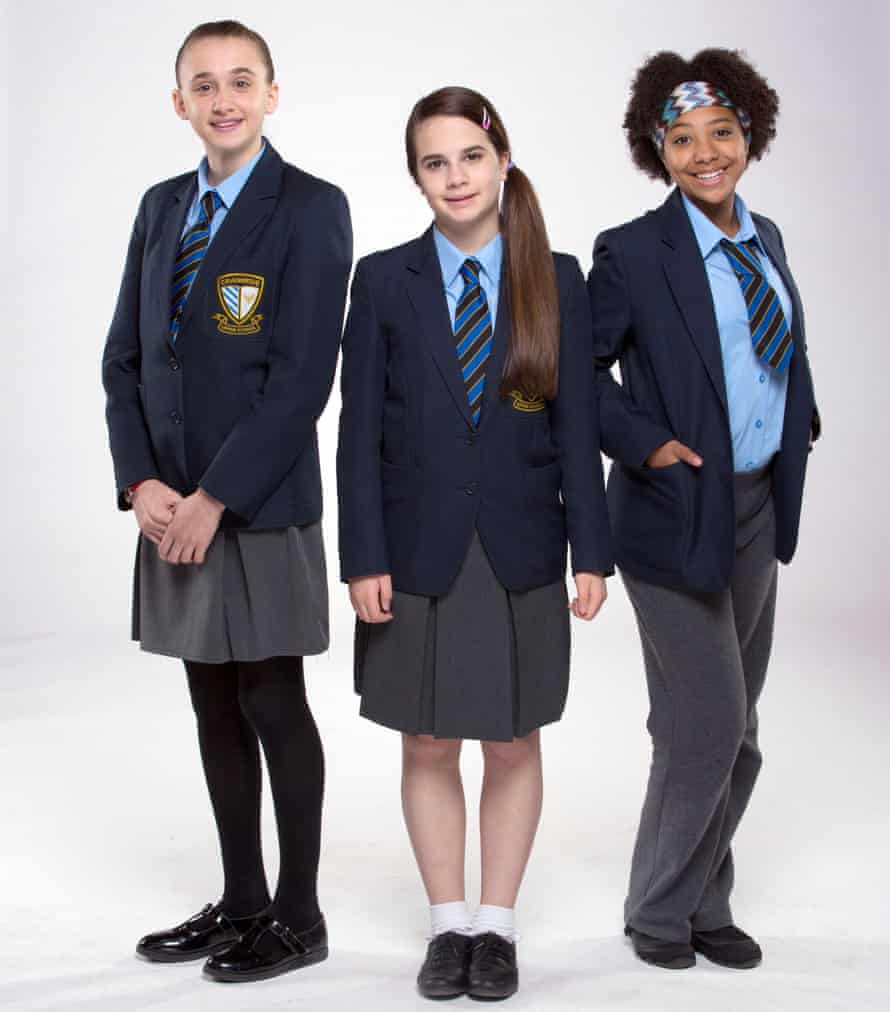 Martha Fitzgerald (Sophia Dall’aglio), Lily Hampton (Cleo Demetriou) and Jas Salford (Ameerah Falzon-Ojo) in So Awkward.