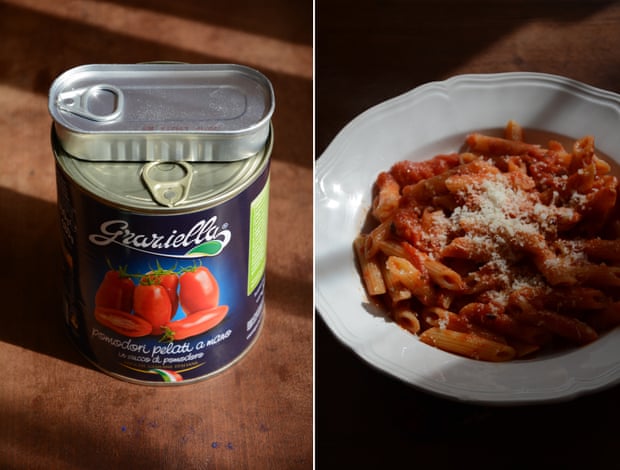 Storecupboard staple: Rachel Roddy’s tomato and anchovy pasta sauce.