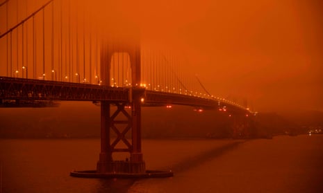 The Golden Gate Bridge, San Francisco, at midday on 9 September 2020.