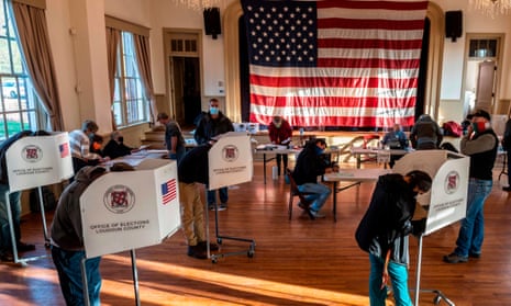Voters cast ballots in Virginia on 3 November 2020. 