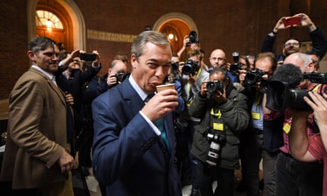 Nigel Farage at the Brexit party general election launch in Westminster, November 2019
