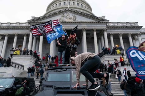 Rioters swarm the US Capitol.