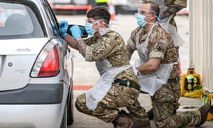 Soldiers help to carry out Covid-19 testing in Plymouth.