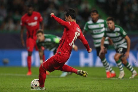 Daichi Kamada scores from the penalty spot.