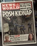 The News of the World front page reporting on the alleged plot to kidnap Victoria Beckham.