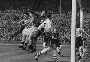 Stan Hanson punches clear.