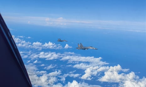 PLA warplanes conduct operations during joint combat training exercises around Taiwan