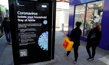 A poster of the government’s public health campaign in Watford, Herts.