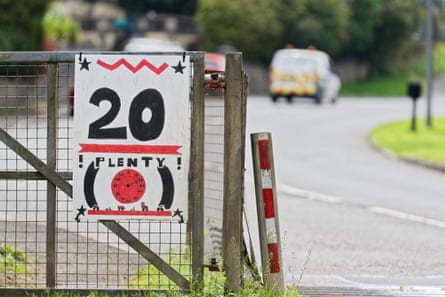 A 20mph plenty sign made by schoolchildren