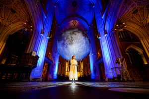 Rev Chantal Mason admires Luke Jerram’s Museum of the Moon