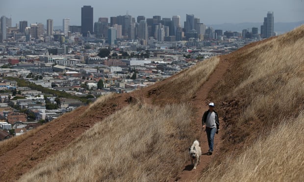 Drought-stricken hills above San Francisco.