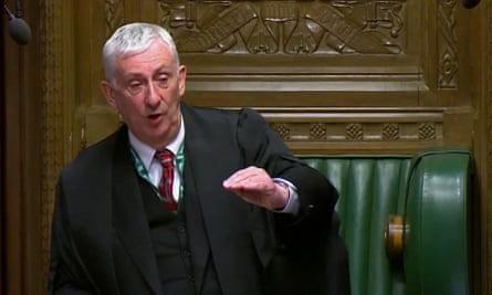 Sir Lindsay Hoyle, the speaker, during the Gaza debate.