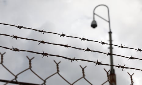 Barbed wire at Don Dale youth detention centre in Darwin.