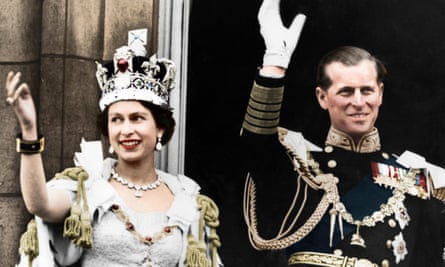 Fond bio-doc … Queen Elizabeth II and the Duke of Edinburgh on their coronation day in Elizabeth: A Portrait in Parts.