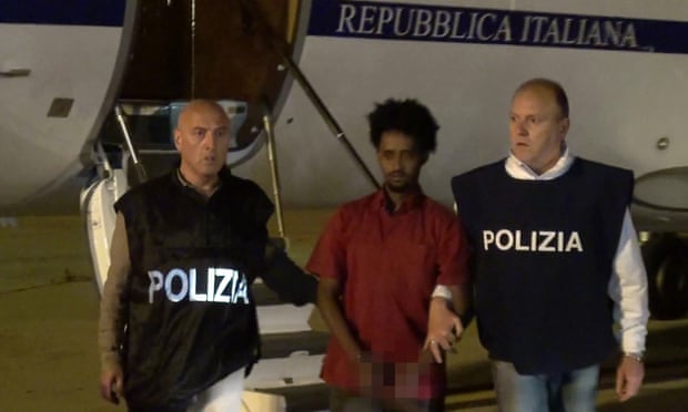 A picture released by the Italian police in June 2016 shows them with a man it claims is Medhanie Yehdego Mered.