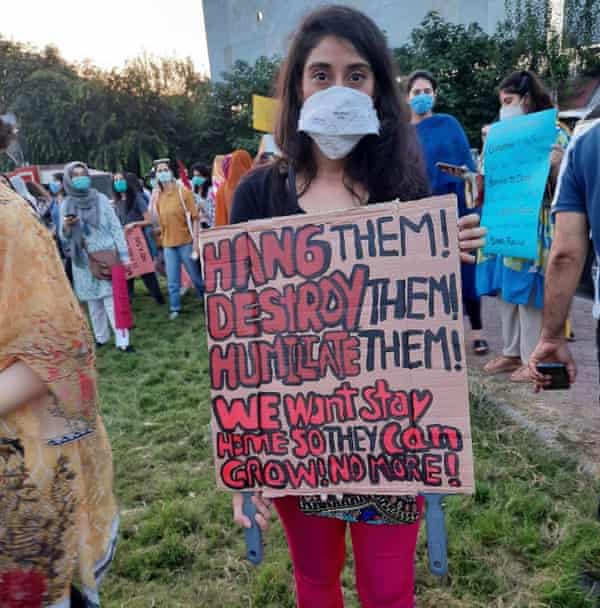 Noor Mukadam at ‘Aurat march’ an event to mark International Women’s Day in March 2021.