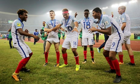 England players celebrate after the FIFA Under-17 World Cup.