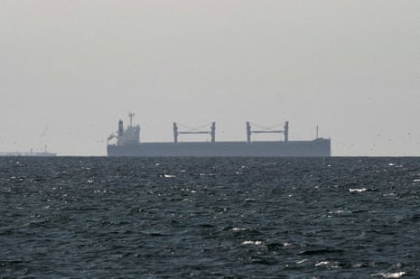 A cargo ship in the Gulf near the strait of Hormuz