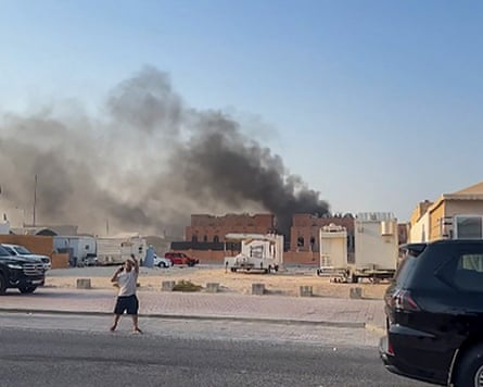 Footage shows smoke billowing after explosions in Doha on 9 September after Israel carried out airstrikes.