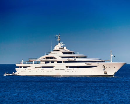 A superyacht on the ocean