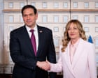 Rubio cites 'positive' meeting with pope after meeting Giorgia Meloni – video