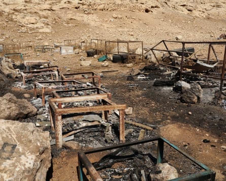 The burned out remains of Wedade village in the Masafer Yatta area of the West Bank.