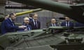 RUSSIA-POLITICS-ARMS<br>In this pool photograph distributed by Russian state agency Sputnik, Russia's President Vladimir Putin visits Uralvagonzavod, the country's main tank factory in the Urals, in Nizhny Tagil on February 15, 2024. (Photo by Ramil SITDIKOV / POOL / AFP) (Photo by RAMIL SITDIKOV/POOL/AFP via Getty Images)