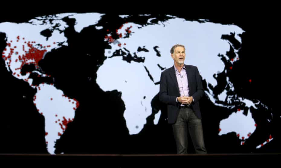 Netflix chief executive Reed Hastings announces its expansion plans at the CES trade show in Las Vegas