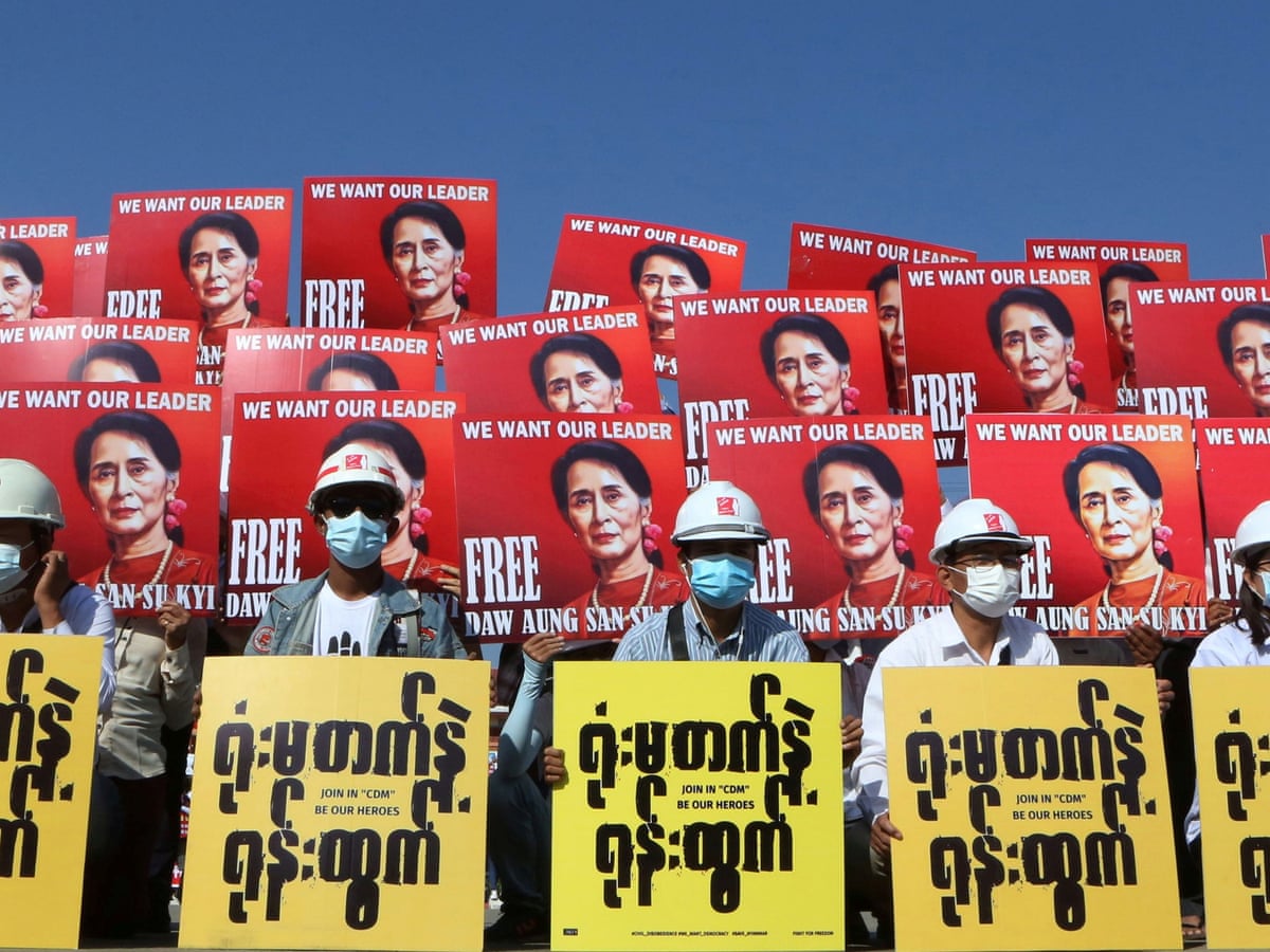 18+ Myanmar Military Coup Poster Gif