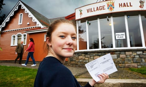 A 16-year-old voting in the Scottish independence referendum