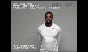 A CCTV image of Tiger Woods at Palm Beach County jail after his arrest in May 2017, after which his career looked all but finished.