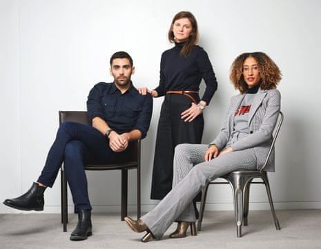 Teen Vogue’s digital director Phillip Picardi, creative director Marie Suter and editor Elaine Welteroth.