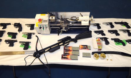 Weapons seized by police.