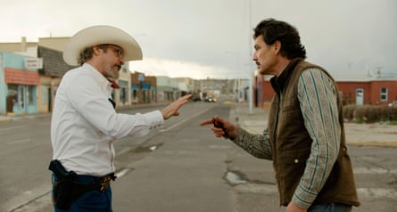 Joaquin Phoenix and Pedro Pascal in Eddington.