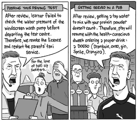 David Squires on ... after review, this week’s cartoon is a VAR special, panel 4