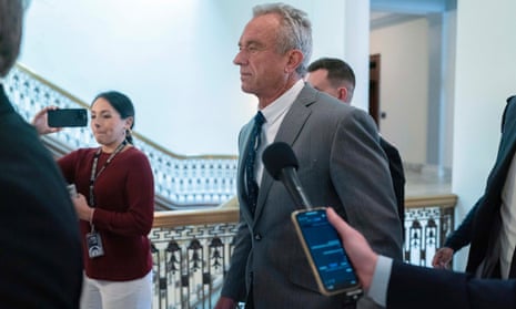 Robert F Kennedy Jr, as he headed between meetings on Capitol Hill today.