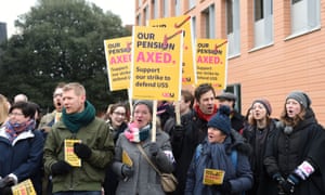 University workers and students on strike.