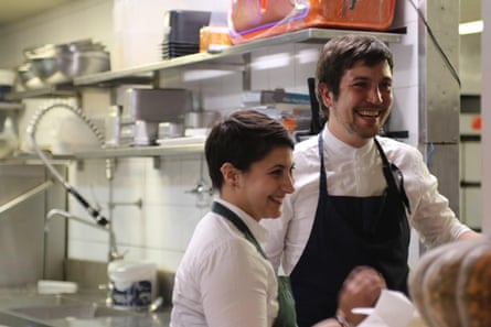 Federica and Oskar ahead of service at their restaurant.