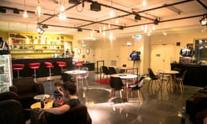 The bar at La Place, Paris, France.