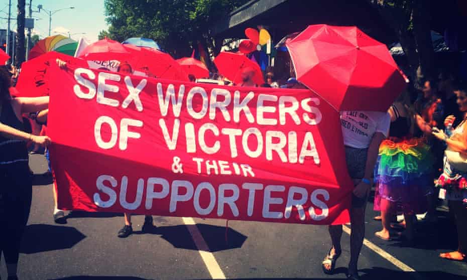 "Sex workers of Victoria &amp; their supporters" - sign at a rally