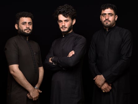 Raad Aoufi, Karrar Aoufi and Rasul Aoufi are former farmers who are now construction workers from Basra, Iraq.