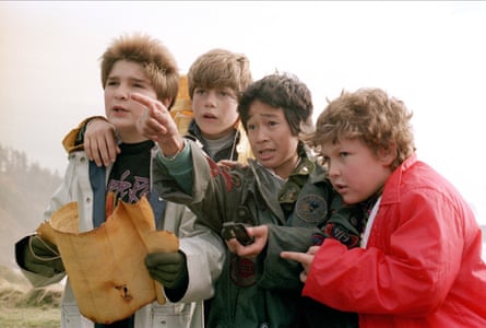 Corey Feldman, Sean Astin, Ke Huy Quan and Jeff Cohen in The Goonies in 1985.