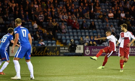 Rangers’ James Taverier scores with a sublime free-kick in the Scottish Premiership match against Kilmarnock.