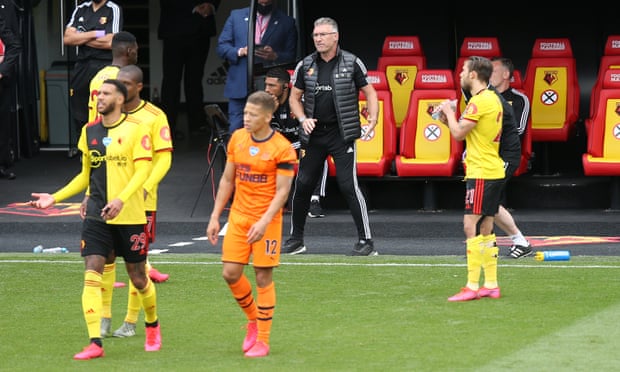 Nigel Pearson on the touchline during Watford’s game against Newcastle in July.