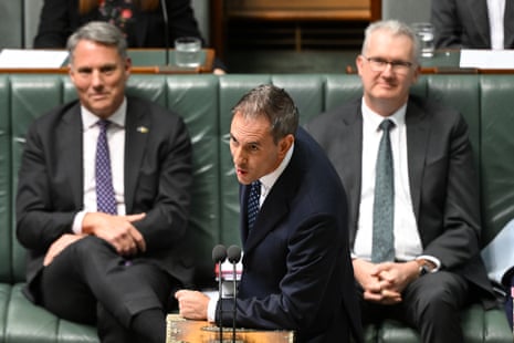 Treasurer Jim Chalmers (centre) speaks during question time in the House of Representatives on Wednesday.